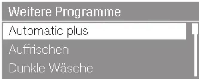 MIELE WKR771 WPS PWash 2.0 & TDos XL - Bewegen und Auswählen in einer Einzelwert-Auswahlliste - 1