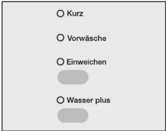 MIELE W 531 - ⑧ Zusatzfunktion(en) wählen - 1