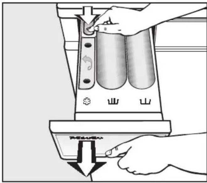 MIELE W 2104 - Waschmittel-Einspülkasten reinigen - 1