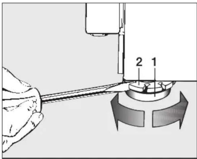 MIELE W 986 WPS - Fuß herausdrehen und kontern - 1