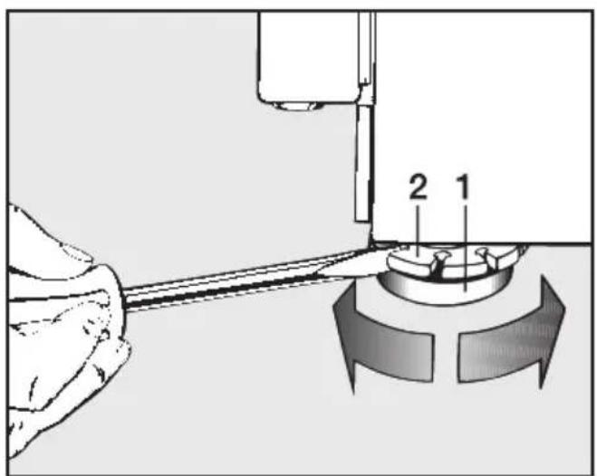 MIELE W 973 - Fuß herausdrehen und kontern - 1
