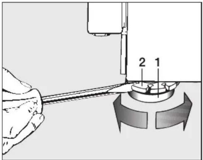 MIELE W 972 - Fuß herausdrehen und kontern - 1