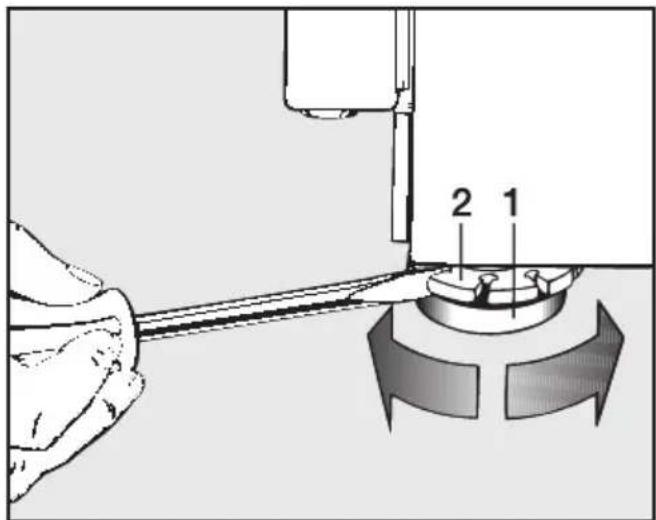 MIELE W 971 - Fuß herausdrehen und kontern - 1