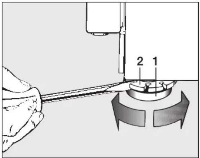 MIELE W 961 - Fuß herausdrehen und kontern - 1