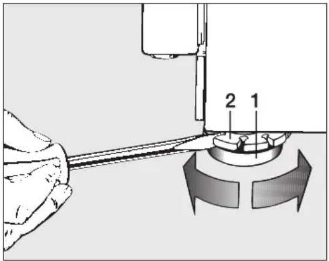 MIELE W 870 - Fuß herausdrehen und kontern - 1