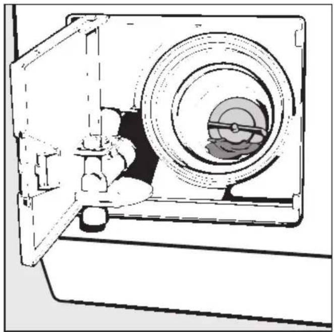 MIELE W 851 - Laugenfilter und Laugen- pumpe reinigen - 5