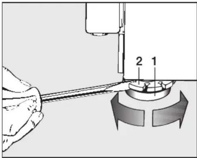 MIELE W 851 - Fuß herausdrehen und kontern - 1