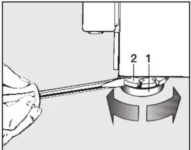MIELE W 840 - Fuß herausdrehen und kontern - 1