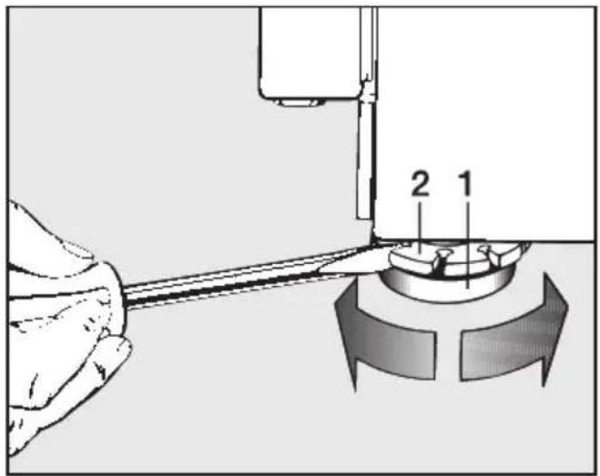 MIELE W 839 - Fuß herausdrehen und kontern - 1