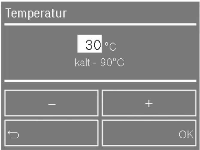 MIELE WMV960 WPS XL - Zahlenwerte einstellen - 1