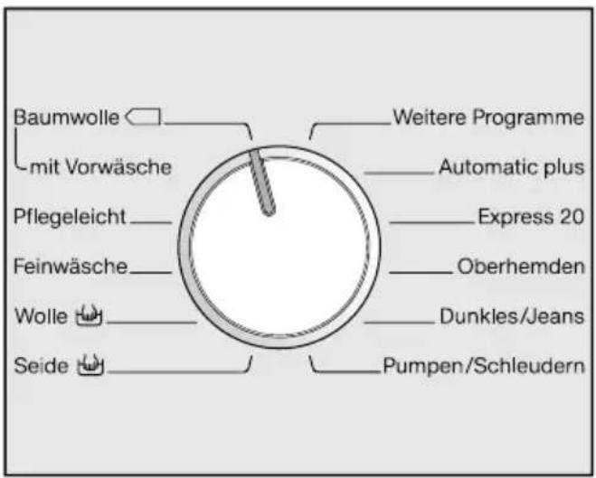 MIELE TwinDos WKL130 WPS - Programmwahl über den Programmwähler: - 1
