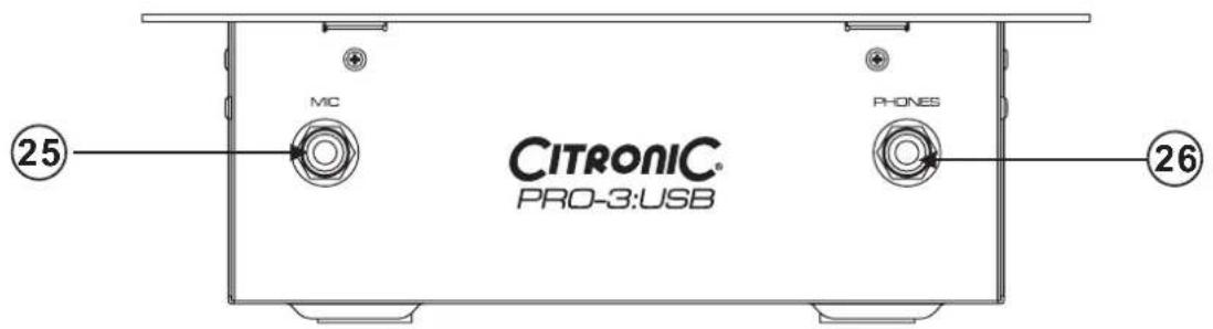MIC PHONES 25 26 CITRONIC® PRO-3:USB
