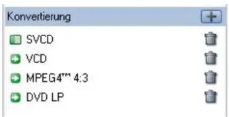 Konvertierung SVCD VCD MPEG4™ 4:3 DVD LP