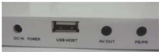 DC IN POWER USB HOST AV OUT PB/PR