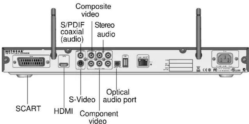 Composite video S/PDIF coaxial (audio) Stereo audio SCART HDMI S-Video Component video Optical audio port