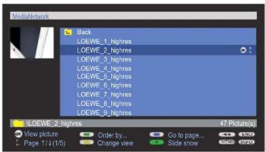 LOEWE Network Mediaplayer 1000 - Yellow button: Change view - 2