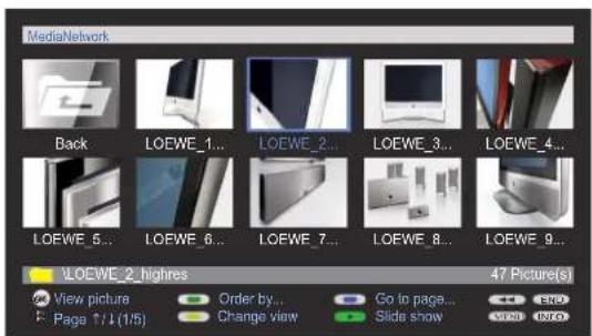 LOEWE Network Mediaplayer 1000 - Yellow button: Change view - 1