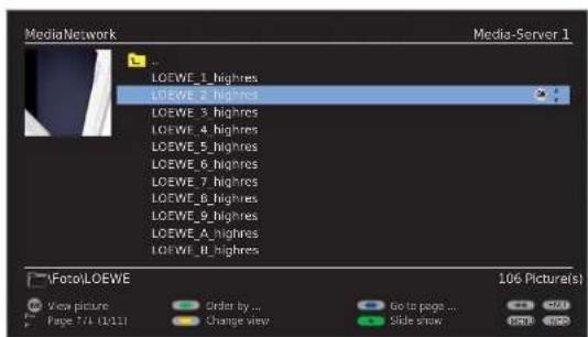 LOEWE MediaNetwork 2.0 - Yellow button: Change view - 2