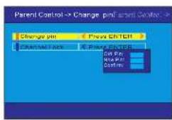 Parent Control -> Change pin / Create GETTER Change Pin Create GETTER CHANNEL LOCK Create GETTER Set Pin Create Confirm