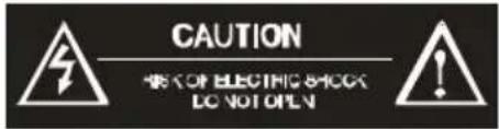CAUTION HRS OF ELECTRIC SHOCK DO NOT OPEN