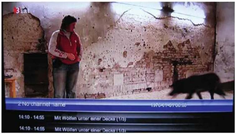 3 sat 2 No channel name 1970-01-01 00:00 14:10 - 14:55 Mit Wölfen unter einer Decke (1/3) 14:10 - 14:55 Mit Wölfen unter einer Decke (1/3)