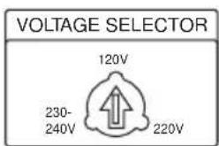 VOLTAGE SELECTOR 120V 230- 240V 220V