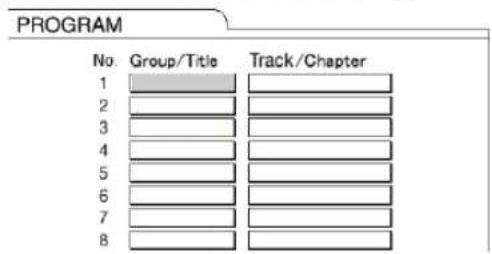 PROGRAM No. Group/Title Track/Chapter 1 2 3 4 5 6 7 8