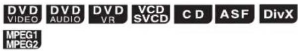DVD VIDEO DVD AUDIO DVD VR VCD SVCD CD ASF DivX MPEG1 MPEG2