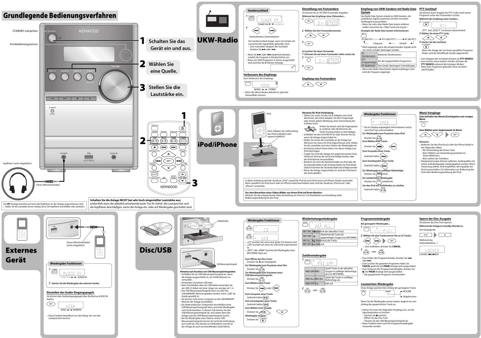 KENWOOD M-515 - Klang und andere Einstellungen - 1