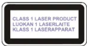 CLASS 1 LASER PRODUCT LUOKAN 1 LASERLAITE KLASS 1 LASERAPPARAT