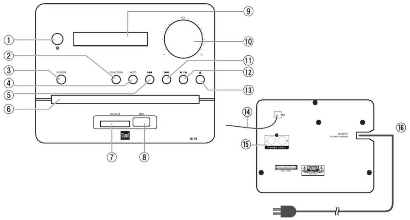 ① ② ③ ④ ⑤ ⑥ ⑦ ⑧ MI.45 POWER FUNCTION AUTO VOL ⑨ ⑩ ⑪ ⑫ ⑬ ⑭ ⑮ ⑰ ⑱ ⑲ ⑳ ⑮/10 ⑯ ⑰ ⑱ ⑲ ⑳ ⑮/10 ⑯ ⑰ ⑱ ⑲ ⑳ ⑮/10 ⑯ ⑰ ⑱ ⑲ ⑳ ⑮/10 ⑯ ⑰ ⑱ ⑲ ⑳
