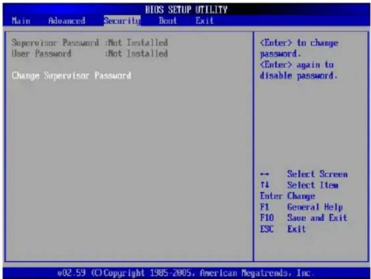 TARGA Traveller 1776 X2 - Security menu - 1