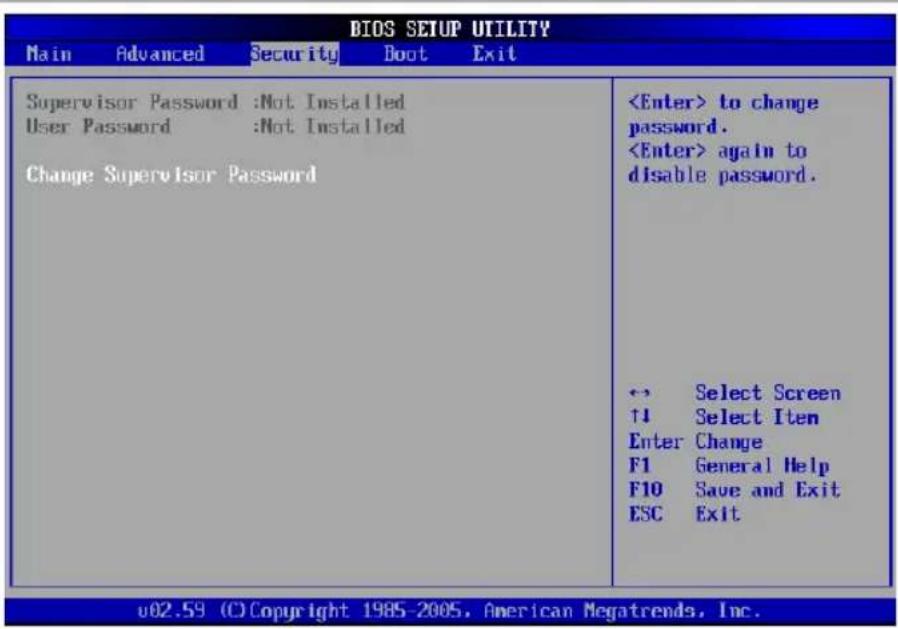 TARGA Traveller 1577 X2 - Security menu - 1