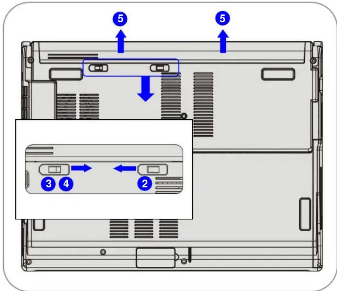 MSI PR210-065NL - Die Batteriepackung entriegeln - 1