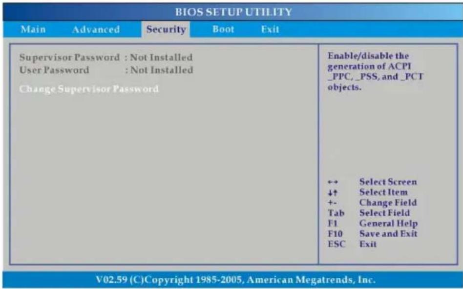 MSI PR210-065NL - Security menu (Sicherheitsmenü) - 1