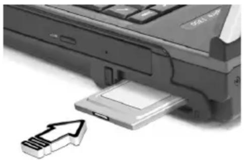 ACER Aspire 1350 - Einstecken einer PC-Karte: - 1