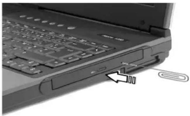 ACER Aspire 1350 - Ausgabe des Tabletts des optischen Laufwerks im Notfall - 1