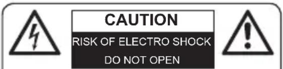 CAUTION RISK OF ELECTRO SHOCK DO NOT OPEN