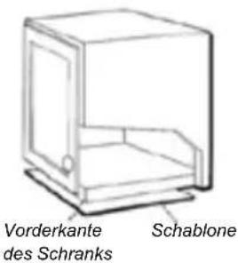 Vorderkante des Schranks Schablone