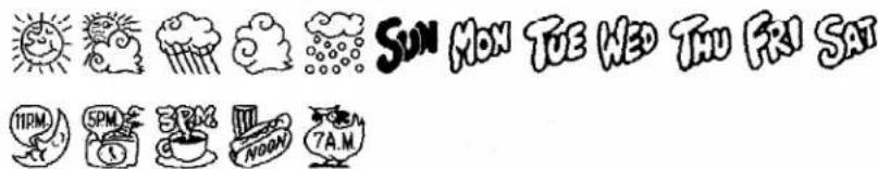 SUN MON TUE WED THU FRI SAT 11PM 5PM 3AM NOON 7AM