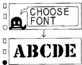 CHOOSE FONT → ABCDE