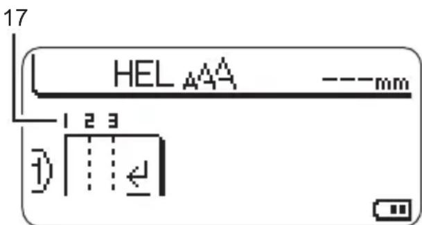 17 HEL AAA ----mm 1 2 3 4) | : : ←