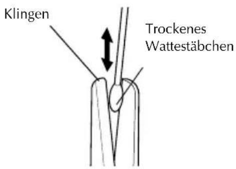 Klingen Trockenes Wattestäbchen