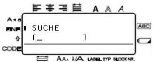 A < a ENP. I SUCHE [ _ ] CODE ABC A A, M/A LABELTYP BLOCK NR.
