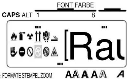 CAPS ALT 1 FONT FARBE 8 [Ra] ... FORMATE STEMPEL ZOOM AAA AA A