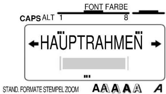CAPS ALT 1 FONT FARBE 8 HAÜPTRAHMEN STAND. FORMATE STEMPEL ZOOM A A A A A