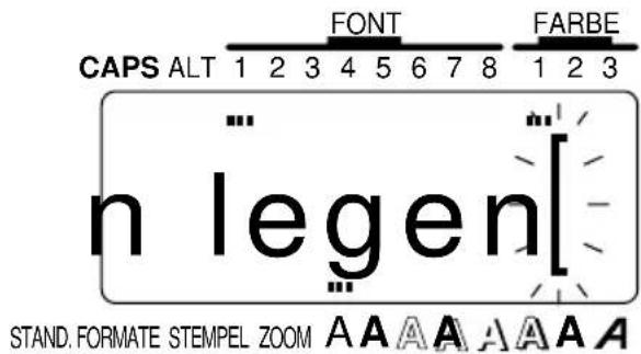 CAPS ALT 1 2 3 4 5 6 7 8 FONT FARBE n legen[- STAND. FORMATE STEMPEL ZOOM A A A A A A A