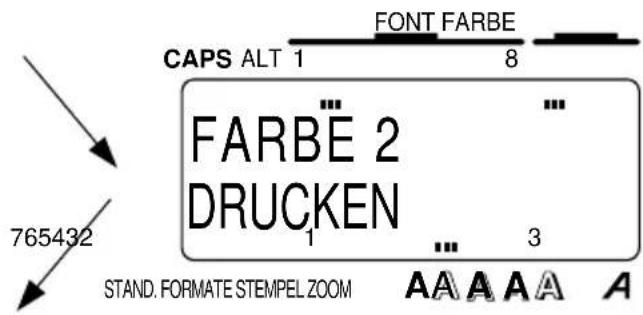 CAPS ALT 1 FONT FARBE 8 FARBE 2 DRUCKEN 765432 STAND. FORMATE STEMPEL ZOOM A A A A A