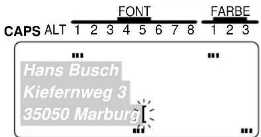 CAPS ALT FONT FARBE Hans Busch Kiefernweg 3 35050 Marburg