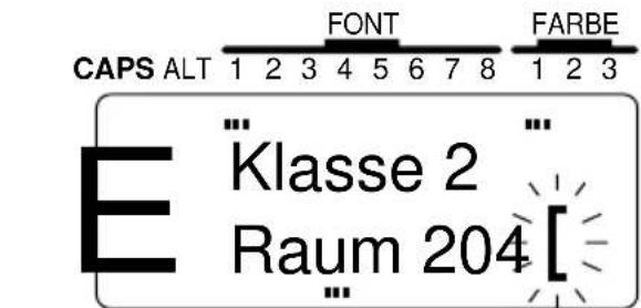 CAPS ALT 1 2 3 4 5 6 7 8 FONT FARBE E ... Klasse 2 ... Raum 204 [...]